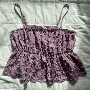 H&M Divided Textured Purple Crop Top - L